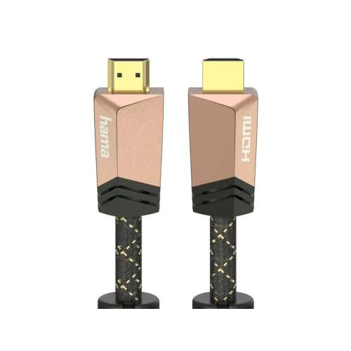Hama 0,75m HDMI cable, black and pink, with gold-plated connectors