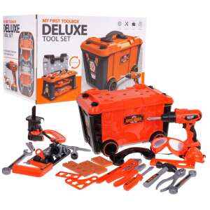 2 az 1-ben Deluxe szerszámkészlet gyerekeknek, bőrönddel és munkapaddal - Barkácsolás