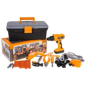 Zestaw narzędzi Deluxe dla dzieci, 37 elementów ze skrzynką narzędziową i wiertarką - DIY