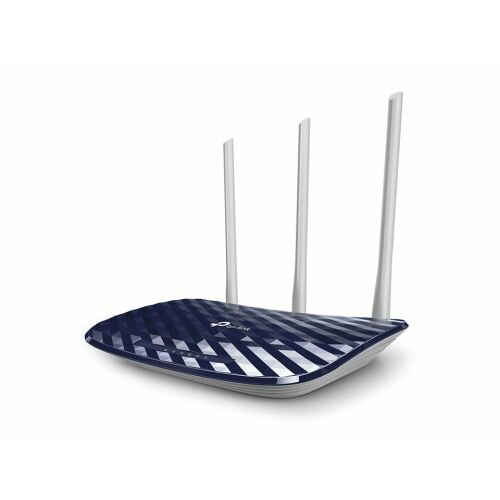 Szögletes nézet a TP-Link Archer C20 AC750 vezeték nélküli routerről