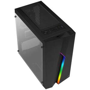 Aerocool Bolt Mini schwarzes Computergehäuse mit Seitenteil aus gehärtetem Glas und RGB-Beleuchtung - Aerocool