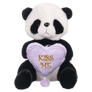 Plüss Panda Peny - 35 cm - Lila Szívvel
