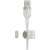 Kábel Belkin Boost Charge Pro Flex USB-A do Lightning, biely, 1 meter, magnetické riadenie kábla, detailný záber magnetického konektora