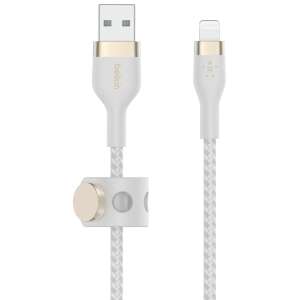 Belkin Boost Charge Pro Flex USB-A Lightning kábel, 3 méter, fehér - Adatkábel