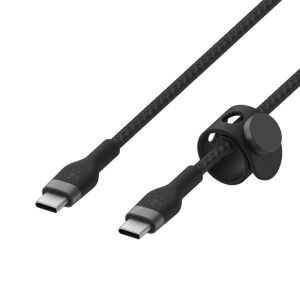 Šikmý pohľad na kábel Belkin BOOST↑CHARGE PRO Flex USB-C na USB-C s magnetickou sponou - USB káble