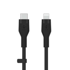 Belkin BOOST↑CHARGE Flex USB-C - Lightning kábel, 2 méteres, fekete - Adatkábel