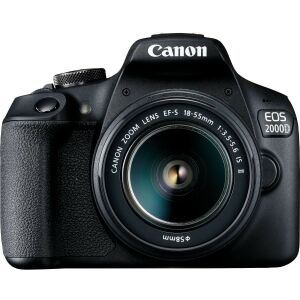 Canon EOS 2000D BK 18-55 IS II EU26 SLR fényképezőgép készlet 24,1 MP CMOS 6000 x 4000 pixel Fekete