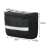 Black handlebar bike bag with phone holder, waterproof, reflective stripe, dimensions