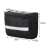 Black handlebar bike bag with phone holder, waterproof, reflective stripe, dimensions