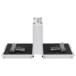 vidaXL ezüstszínű alumínium és ABS fegyvertáska, nyitva, habos belsővel és két pisztollyal - Fegyverkoffer