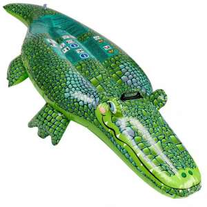 Bestway felfújható krokodil úszó matrac, zöld, gyerekeknek, szórakoztató és tartós vízi játék - Bestway