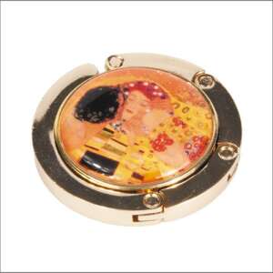 Gustav Klimt 'The Kiss' handbag hook, gold, Fridolin - Bag hanger