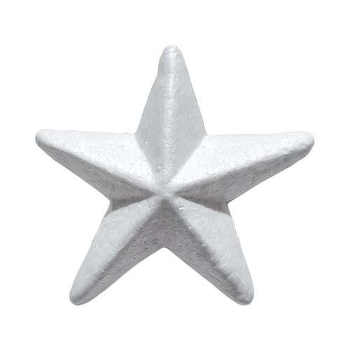Fehér hungarocell csillag, 8 cm, kézműveskedéshez és dekorációhoz