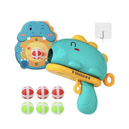 Dinoszaurusz célbalövő játék pisztollyal és tapadó golyókkal, gyerekjáték, szórakozás beltéri és kültéri használatra