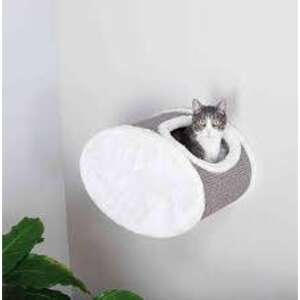 Trixie Cuddly Cave falra szerelhető macskaágy, szürke és fehér színben - Állattartás