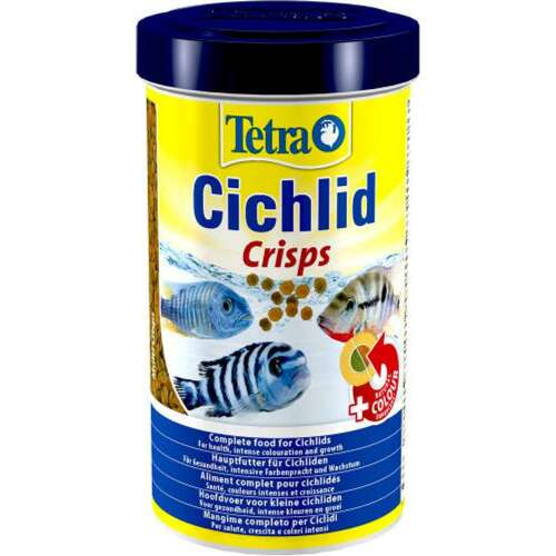 Tetra Cichlid Crisps hal táplálék cichlidák számára, teljes táplálék az egészséges növekedéshez és az intenzív színeződéshez