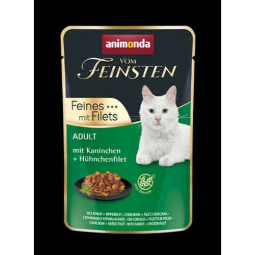 Animonda Vom Feinsten Adult nedves macskaeledel nyúllal és csirkemellfiléval, 85g tasak