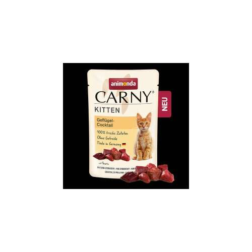 Animonda Carny Kitten Geflügel Cocktail nedves eledel cica kölyköknek, 100% friss összetevő, gabona mentes, Németországban készült