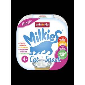 Animonda Milkies macska snack, 4 x 15g tejjel, taurinnal, zöldségekkel, vitaminokkal, trópusi gyümölcsökkel és erdei bogyókkal - Animonda