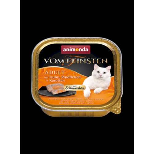 Animonda Vom Feinsten Adult No Grain mokra karma dla kotów z kurczakiem i wołowiną w sosie marchewkowym, 100g