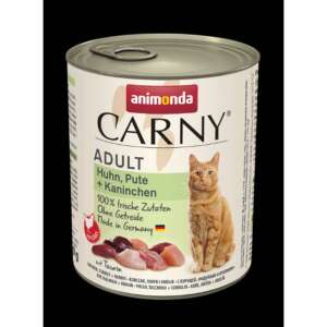 Animonda Carny Adult nedves macskaeledel, csirke, pulyka, nyúl, gabona mentes, 800g-os konzerv - Animonda