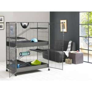 SAVIC Suite Royale XL szürke ketrec kisállatoknak, 115x67,5x153cm, több szintes ketrec platformokkal, rámpákkal és kiegészítőkkel - Savic