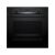 Vorderansicht des schwarzen Bosch Serie 4 HBA534EB3 Einbaubackofens