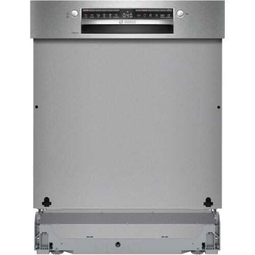 Bosch Serie 4, Félig beépíthető mosogatógép, 60 cm, Szálcsiszolt acél, SMI4EVS04E