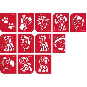 12 pc Paw Patrol Temporary Tattoo Stencil Set