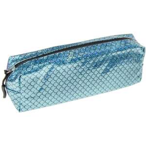 Blue mermaid scale pencil case with zipper, 22x8x7 cm - Pencil Case