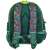 Cool Trex óvodai hátizsák, hátsó nézet, zöld pántok, hálós hátsó panel, dinóval gördeszkán mintával