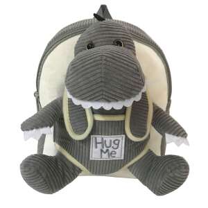 Grey plush dinosaur backpack for kids, Daemi Hug Me, with a detachable plush dinosaur toy - Preschool Backpack, Bag