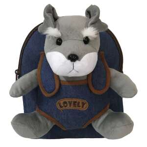 Daemi kutyás hátizsák gyerekeknek, kék farmer, plüss kutyás játékkal - Ovis hátizsák, táska
