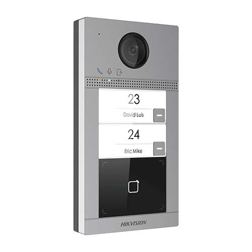 Hikvision DS-KV8213-WME1 kültéri video kaputelefon panel 2 család számára Wi-Fi-vel és integrált hozzáférés-vezérléssel