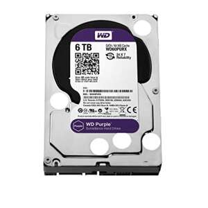 Western Digital WD Purple 6TB Surveillance Hard Drive, SATA 64MB Cache, WD60PURX - Internal Hard Drife