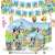 Bluey Party Tableware Set for 10 Children, 127 pcs, including flags, tablecloth, napkins, cups, plates, straws, spoons, forks, knives + balloons, blue and green 109337387