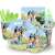 Bluey Party Tableware Set for 10 Children, 127 pcs, including flags, tablecloth, napkins, cups, plates, straws, spoons, forks, knives + balloons, blue and green 109337387