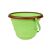 Zelené skladacie silikónové vedro s hnedým okrajom