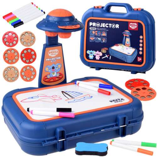Set de desenat Koala Kids Projector Toys cu 6 șabloane, 6 markere și o valiză
