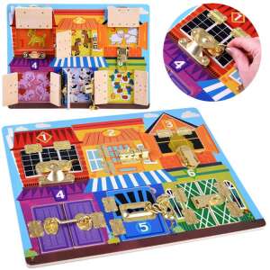 Collage der Jokomisiada Riegelbrett, offen und geschlossen - Babywalker, Lauflernhilfen und Entwicklungsspiele für Kleinkinder