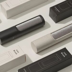 Steamery Stockholm szöszkefe, minden típusú textilhez és állati szőrhöz, kompakt és hordozható, fekete