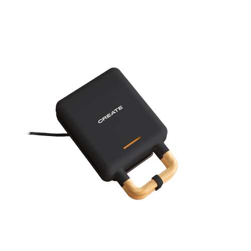 CREATE 2 az 1-ben gofrisütő és szendvicssütő, fekete fa fogantyúval