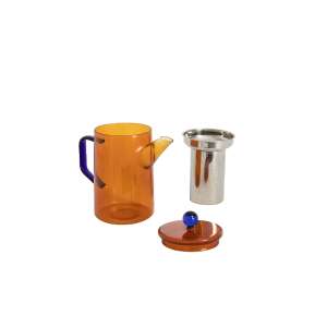 Teáskanna CREATE infúzióval, Ambar Collection, űrtartalom 350 ml, max. 120ºC, mosogatógéppel/mikrohullámú sütővel kompatibilis, boroszilikát üveg anyag, narancs