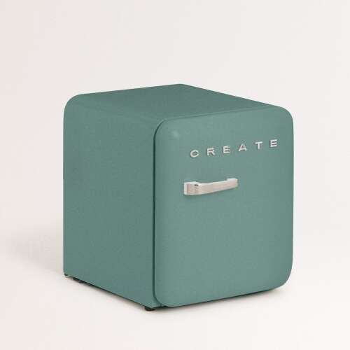 CREATE Ретро мини хладилник, градински чай зелен, изглед под ъгъл