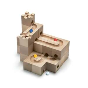 Fából készült játékkészlet gyerekeknek CUBORO, Standard 32, CBR203, 32 darab, 5 márványgolyóval, 1-5 játékos részére, fejleszti a koncentrációt és a motoros készségeket, természetes fa