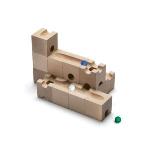 Fából készült játékkészlet gyerekeknek CUBORO, Trick, CBR215, 16 db, 5 márványgolyóval, 1-5 játékos részére, fejleszti a koncentrációt és a motoros készségeket, természetes fa