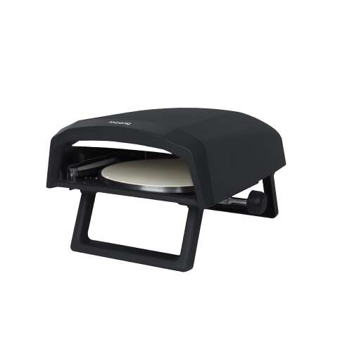 H. Koenig GINO640 gázpizzakemence, fekete, forgó kővel, összecsukható lábakkal