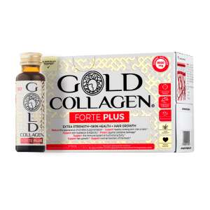Gold Collagen Forte Plus 50+ folyékony kollagén kiegészítő 40 év feletti nőknek, 10 palack x 50 ml - Hajápoló csomag