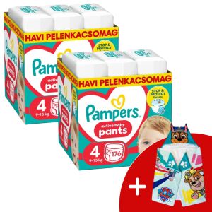 Pampers Pants 2 Mesačné balenie plienok 9-15kg Maxi 4 (352ks) + darčeková osuška PAW 135705142 - Pampers