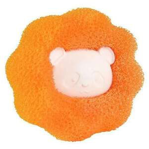 Narancssárga szőrtelenítő mosógolyó medvefejjel, 6cm átmérőjű - Háztartási nagygép kiegészítő